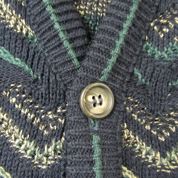 VTG Jantzen Sweater Vest XL Blue Button Up 3D Knit‎ Grandpa Dad Academia Preppy - Picture 4 of 10